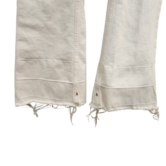 Scotch & Soda White Denim Frayed Hem Mid Rise The Charm Bootcut Jeans Sze 28/32 - Picture 3 of 16